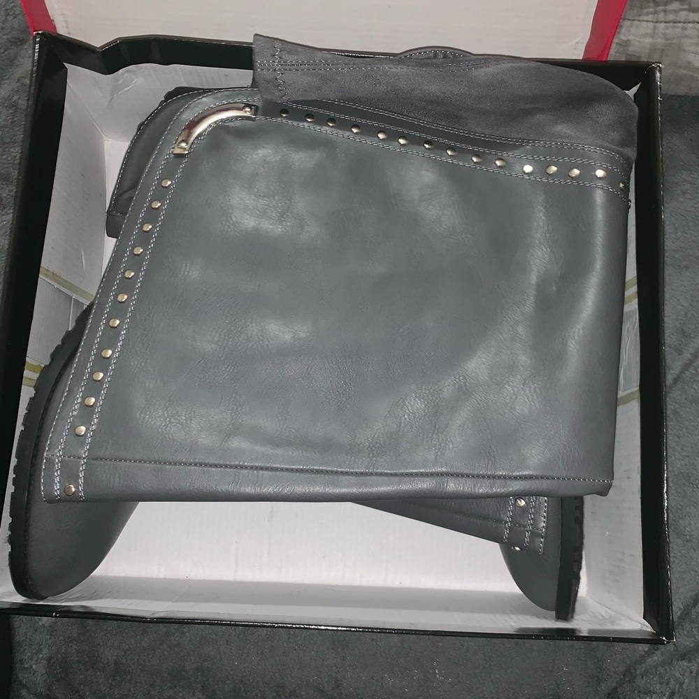 Studded Grey Boots